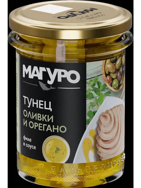 Тунец полосатый МАГУРО филе в соусе 9шт