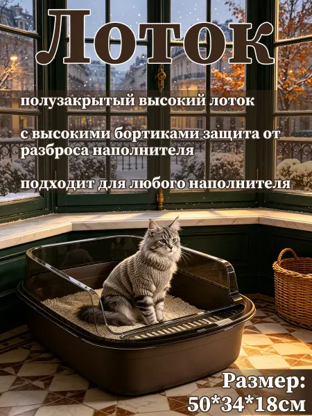 IKEA Просторный лоток-туалет, высокие бортики, легко чистить