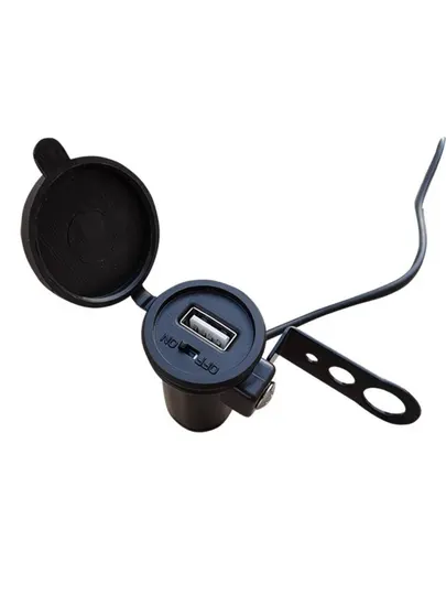 USB розетка для мотоцикла и скутера / Зарядное устройство на руль с выключателем ON/OFF