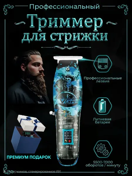 VGR Профессиональный триммер для стрижки волос V-923