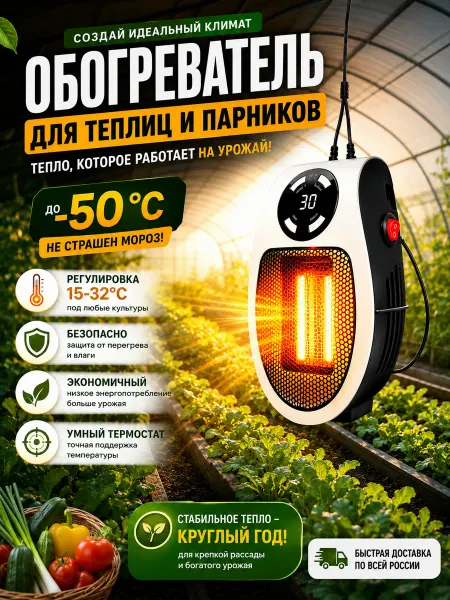 Обогреватель для теплицы с терморегулятором