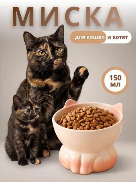 Керамическая миска для кошек