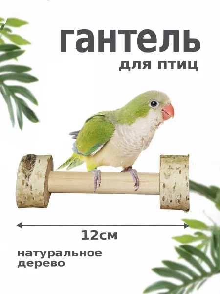 ParrotsLab Тренажер игрушка для попугаев, птиц "гантель", 12см