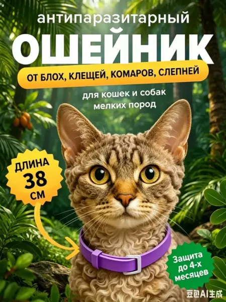 Ошейник от блох и клещей 38см