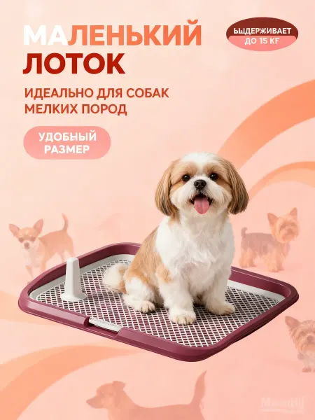 Лапка Туалет лоток для собак с сеткой под пеленку 64*49*6см