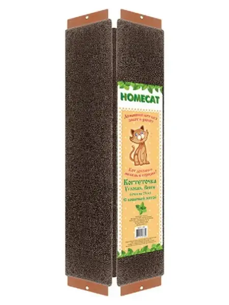 Homecat Когтеточка для кошки настенная с мятой угловая 65х25 см