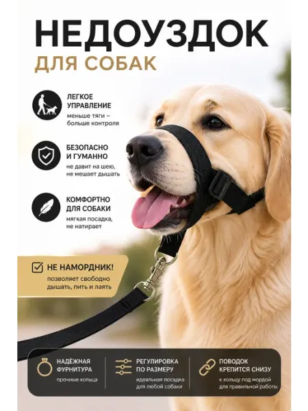 Dogaks Недоуздок для собак Halti, для крупных пород, обучение и про…