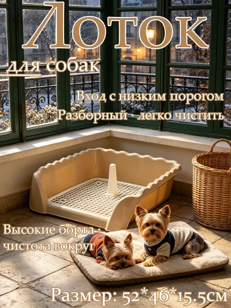 Лоток-туалет для собак бортики + любые пеленки