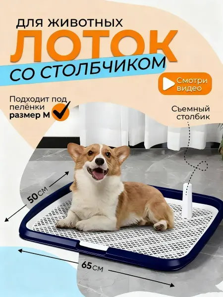 Лоток для собак со столбом