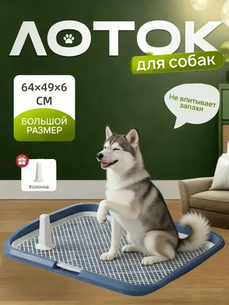 Лоток для собак со столбом