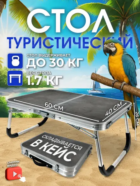 Altmart Стол туристический складной 60х40х26 без стульев для пикника