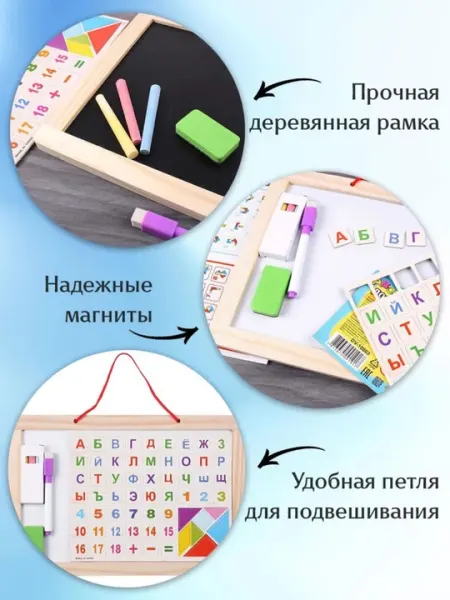 Магнитная доска для рисования мелом и маркером
