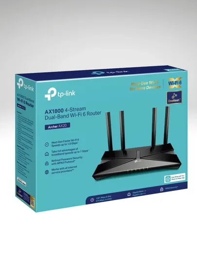 Wi-Fi 6 Роутер TP-Link Archer AX1800, Двухдиапазонный гигабитный маршрутизатор