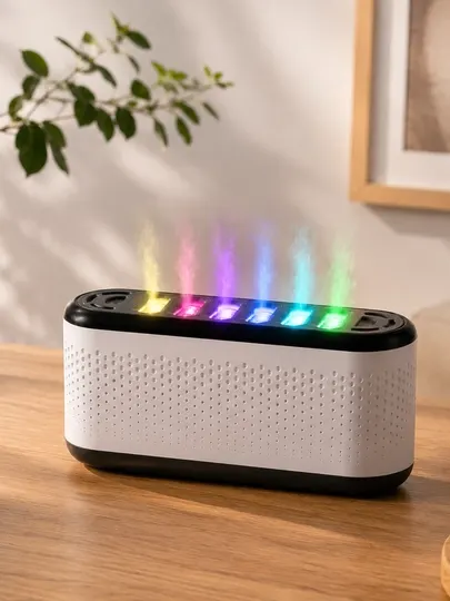 Музыкальный увлажнитель с RGB подсветкой, Bluetooth подключение, 6 распылителей, 600 мл