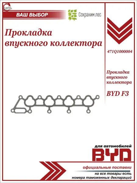 BYD Прокладка впускного коллектора для БАД Ф3