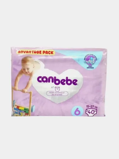 Детские подгузники Canbebe, размер 6, (15-27 кг), 40 шт
