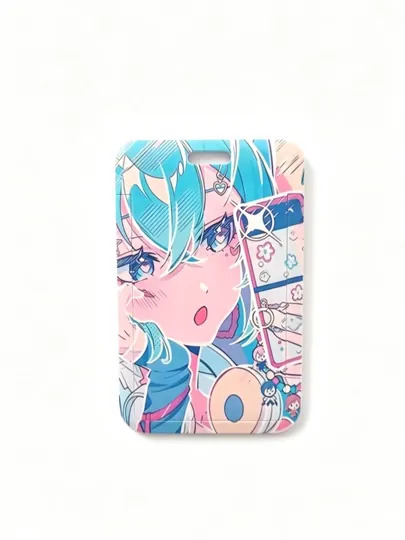 Аниме катрхолдер + брелок, для id карт, банковских карт Hatsune Miku