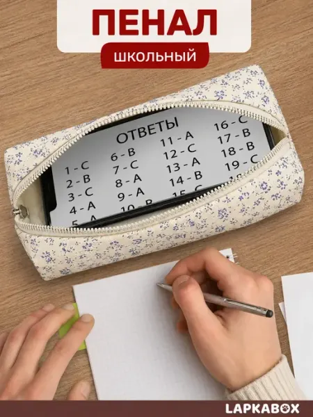 LAPKABOX Пенал школьный с цветочками эстетичный у2к