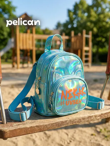 Pelican Рюкзак детский для девочки голографический с принтом