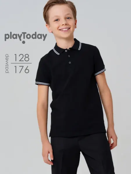 PlayToday Футболка поло школьная хлопковая базовая