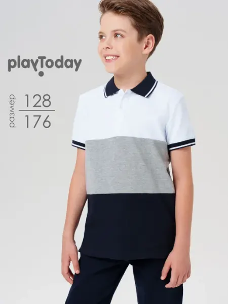 PlayToday Поло футболка для подростка хлопковая с воротником