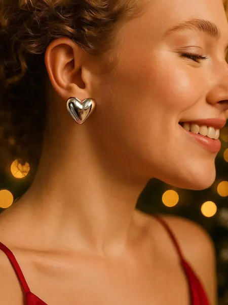 Alif jewelry серьги сердечки бижутерия крупные