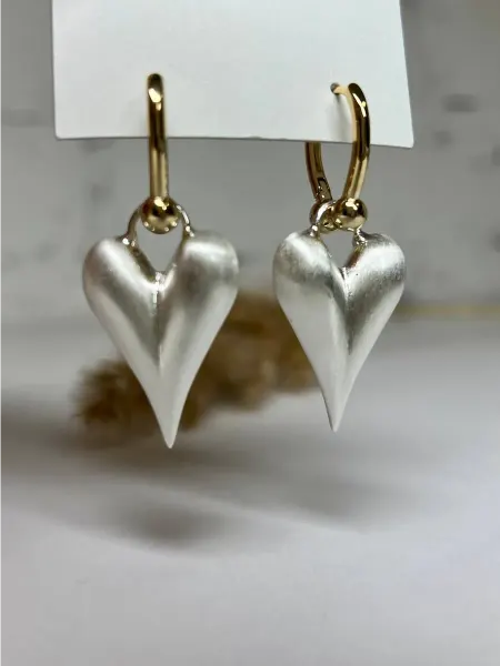 Серьги Сердечки жемчужные бижутерия