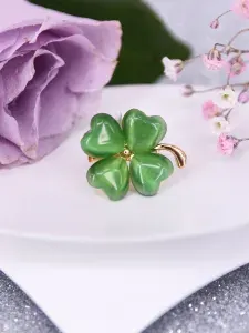 Брошь из кошачьего глаза / Брошка клевер