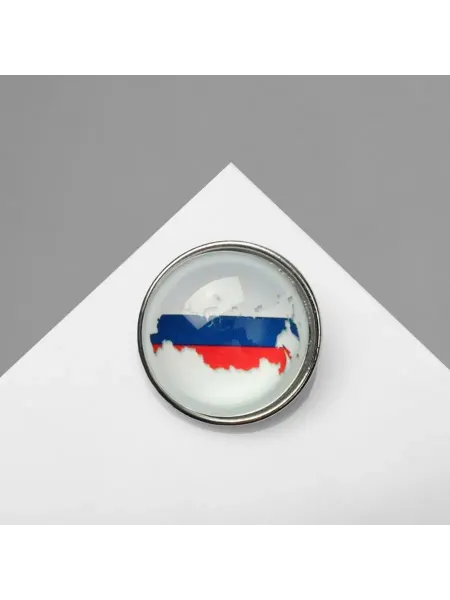 Славный малыш Брошь "Россия" цветная из серебра для рукоделия