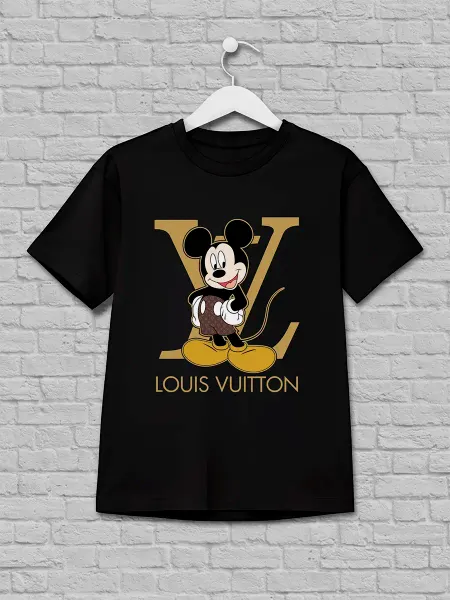 Каждому Своё Футболка Микки Маус Louis Vuitton Мультяшный Принт Детская