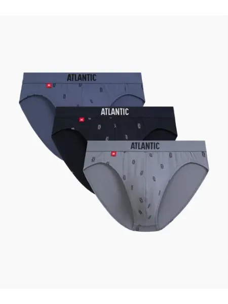 ATLANTIC Мужские трусы (3шт) слипы спорт 3MP-210, хлопок, де