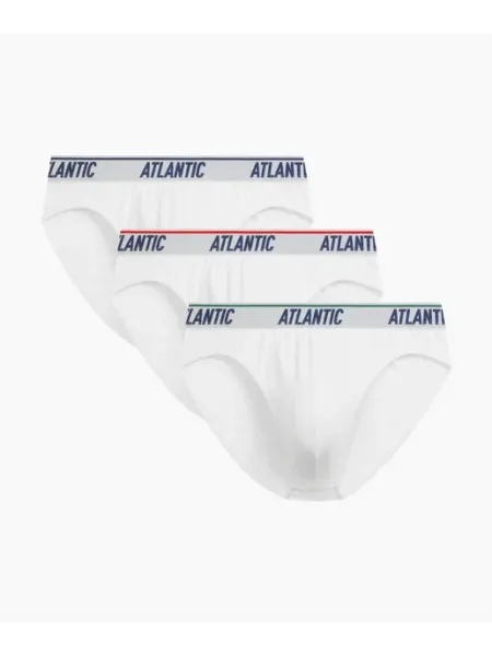 ATLANTIC Мужские трусы (3шт) слипы спорт 3MP-219, хлопок, бе