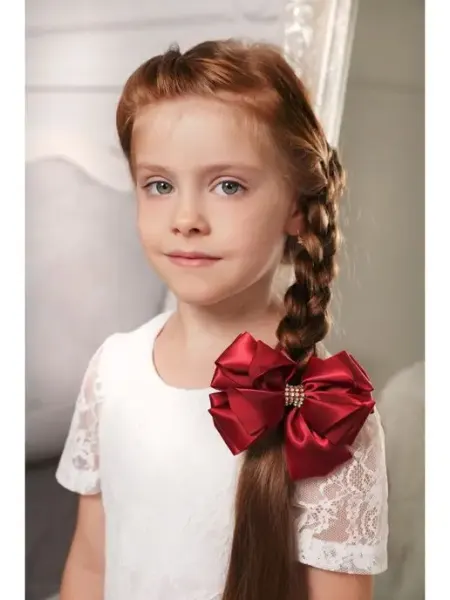 Baby's joy Школьный бант на резинке белый большой