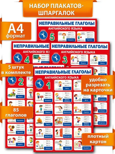 ТМ Мир поздравлений обучающие плакаты для начальной школы английский язык