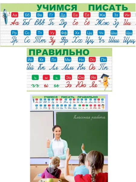 ТМ открытая планета Обучающий плакат лента букв и звуков для начальной школы