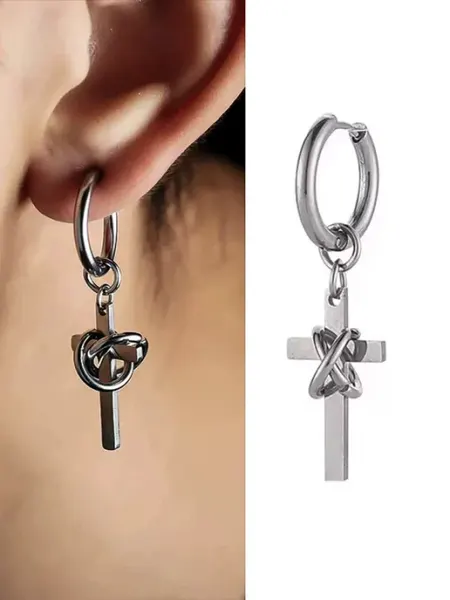 DESIGNER JEWERLY Одиночная серьга крест бижутерия