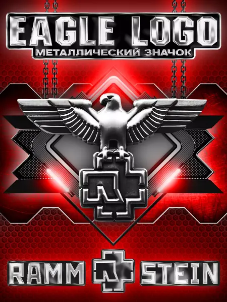 LAWE RePIN Металлический значок на рюкзак Rammstein Eagle Logo