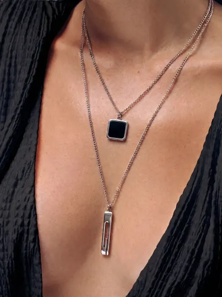 JewelryMeverly Цепочка на шею двойная многослойная с подвесками y2k