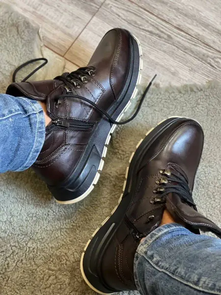KUMMAN Зимние кроссовки из натуральной кожи с мехом
