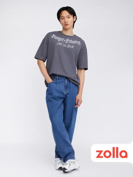 Zolla Мужские прямые джинсы Relaxed из хлопка