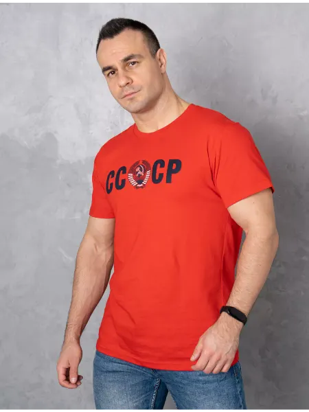 S.P.A.WEAR Футболка с принтом рисунком надписью гербом СССР в подарок