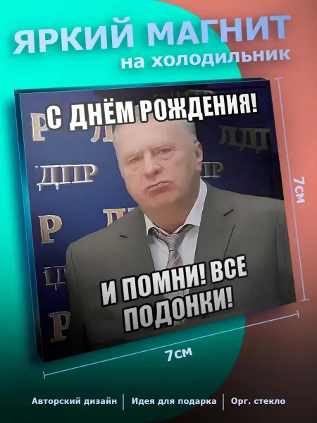 Прикольный магнит на холодильник Жириновский