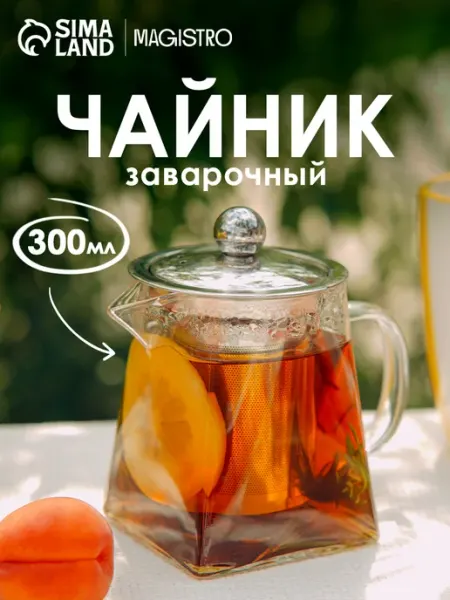 Чайник заварочный стеклянный с ситечком «Дарси» 300 мл