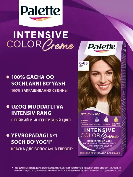Palette Краска для волос Intensive Color Cream 6-65, Нуга