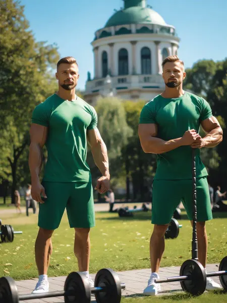 Poster Mall Постер на стену Фитнес - бодибилдинг в парке 40х50