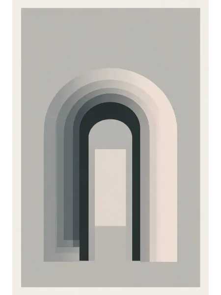 Poster Mall Постер Геометрия арки серый 50х70 см