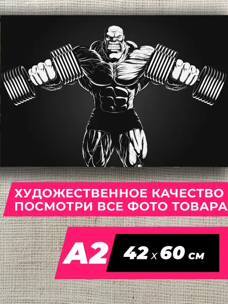 Бодибилдинг Study Постер бодибилдинг на стену 22 размер A2