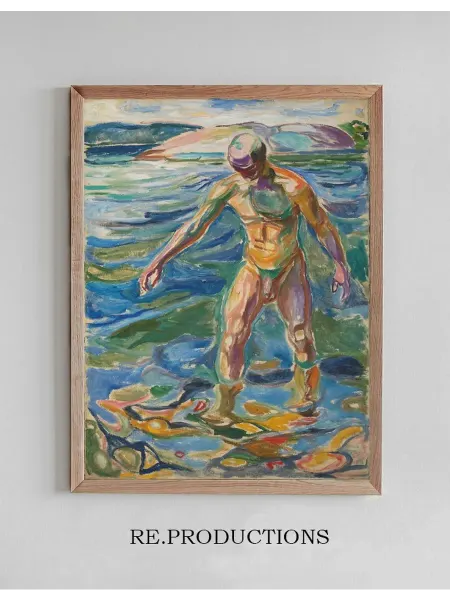 Re.productions Постер Bathing Man - Edvard Munch