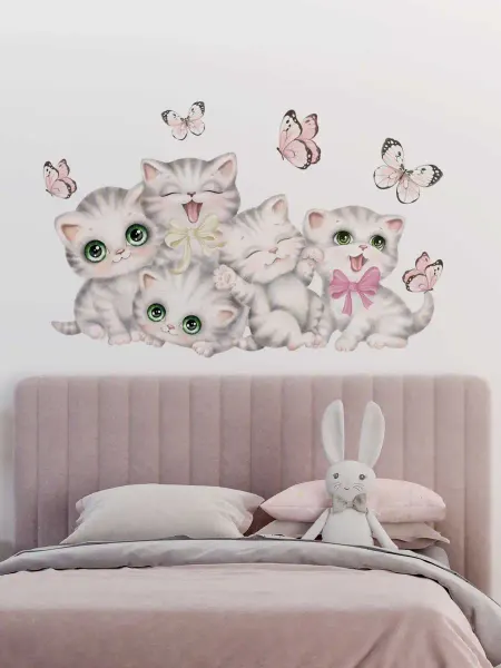 STICKEREON Наклейки на стену для детской котики