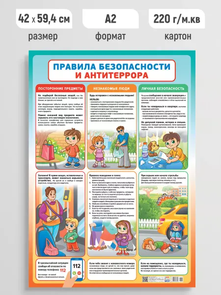 Линия успеха Обучающий плакат для детей Правила безопасности А2